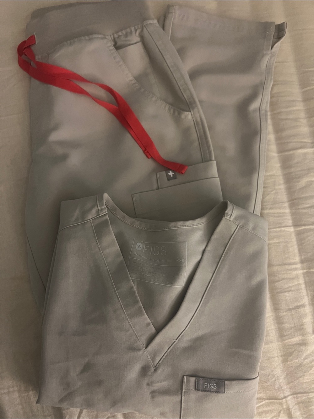 Figs Yola pants in Bone color